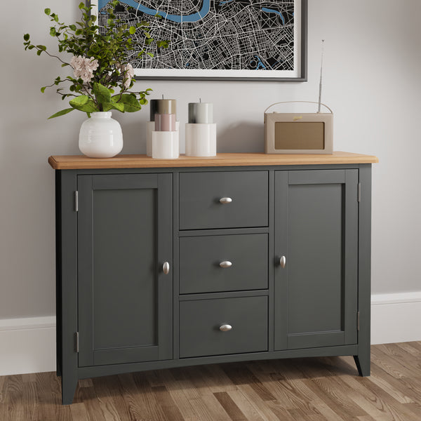 Modena Grey Painted Sideboard - 2 Door 3 Drawer