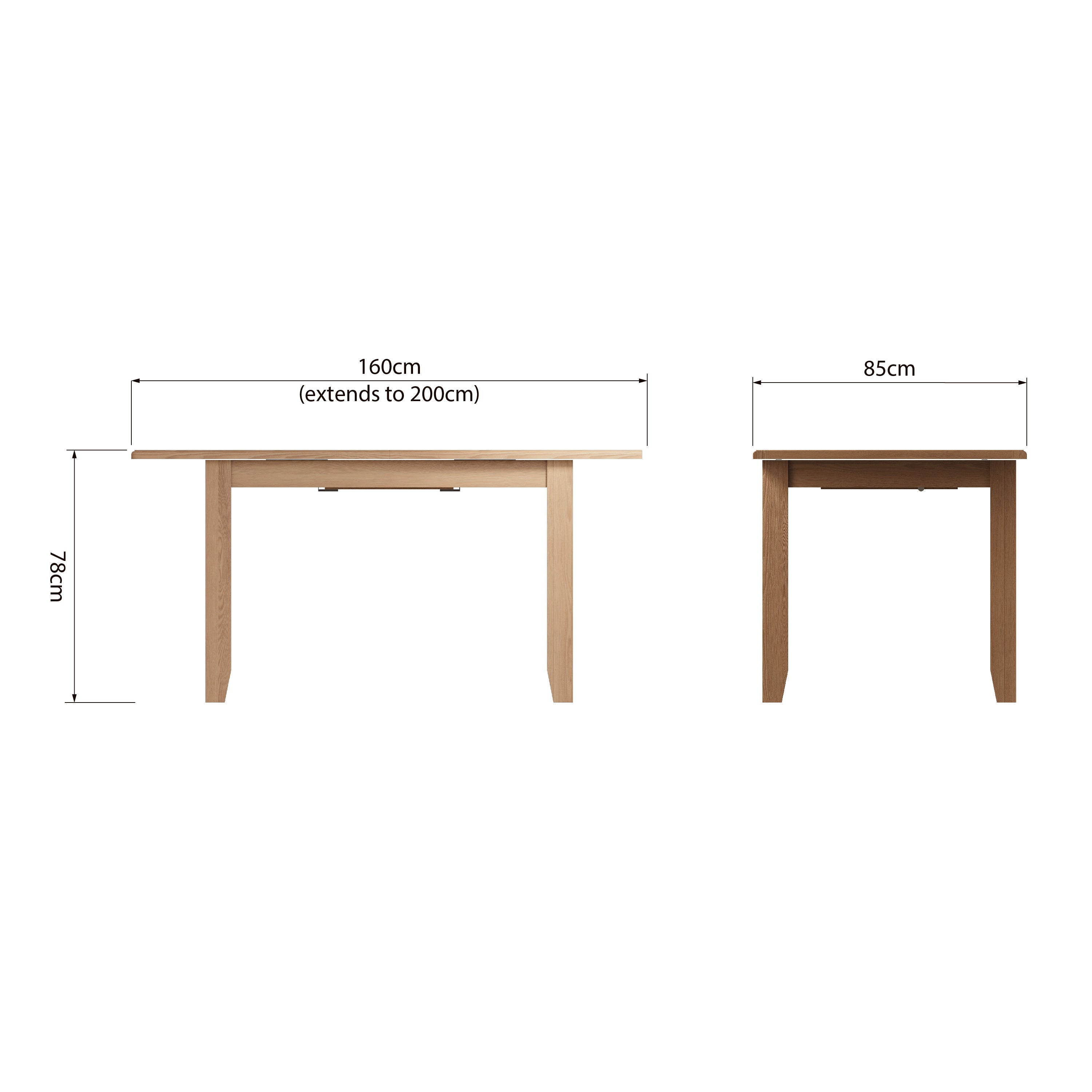 Modena Oak Dining Table - 1.6m Extending