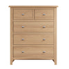 Modena Oak Chest of Drawers - 2 Over 3