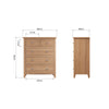 Modena Oak Chest of Drawers - 2 Over 3