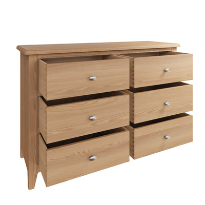 Modena Oak Chest of Drawers - 6 Drawer