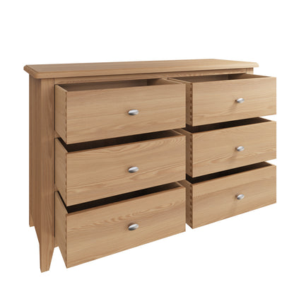 Modena Oak Chest of Drawers - 6 Drawer