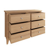 Modena Oak Chest of Drawers - 6 Drawer