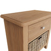 Modena Oak Side Table - 1 Drawer With Basket