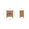 Modena Oak Side Table - 1 Drawer With Basket