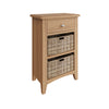 Modena Oak Side Table - 1 Drawer 2 Baskets