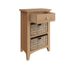 Modena Oak Side Table - 1 Drawer 2 Baskets