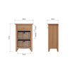 Modena Oak Side Table - 1 Drawer 2 Baskets