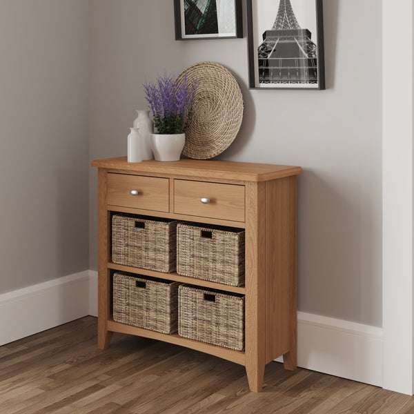 Modena Oak Sideboard - 2 Drawer 4 Baskets