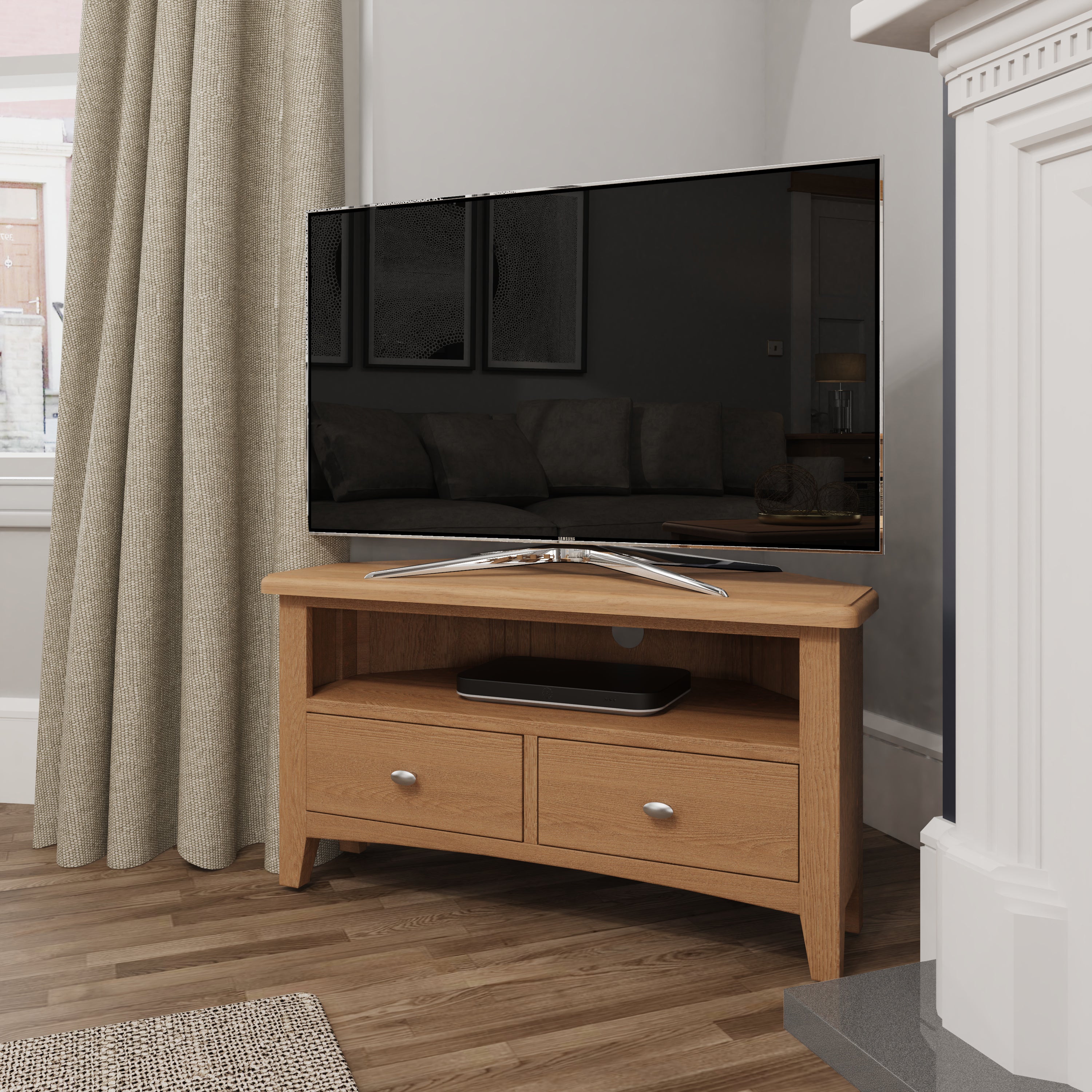 Modena Oak TV Unit - Corner