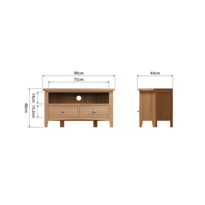 Modena Oak TV Unit - Corner