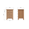 Modena Oak Bedside - Large
