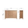 Modena Oak Sideboard - 2 Door 3 Drawer