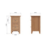 Modena Oak Bedside - Small