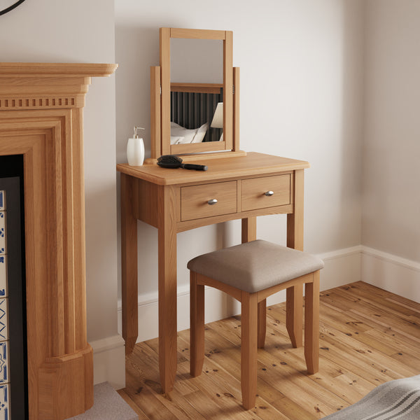Modena Oak Dressing Table Stool The Oak Outlet Co