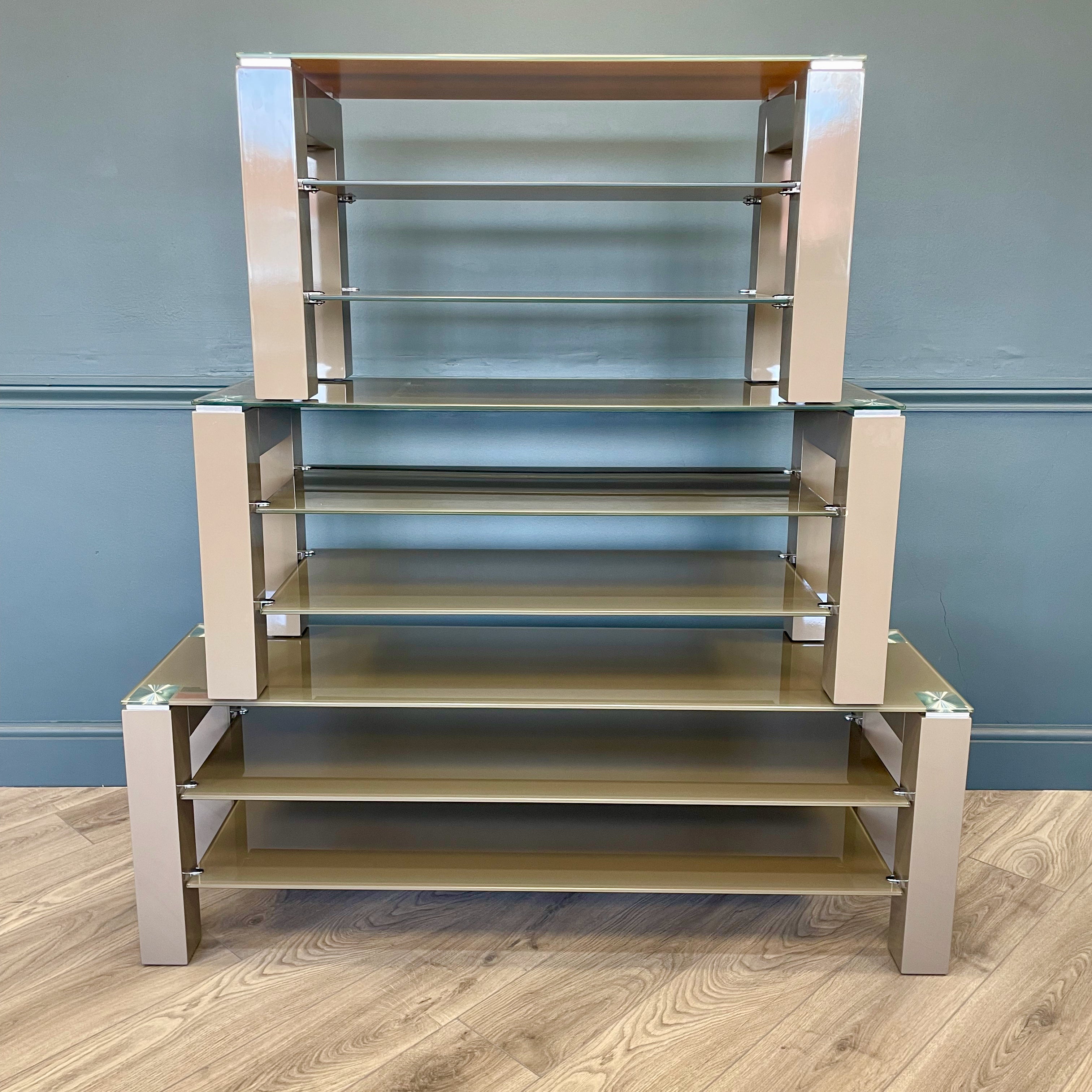 Mocha Gloss & Glass - Small TV Unit (90cm)