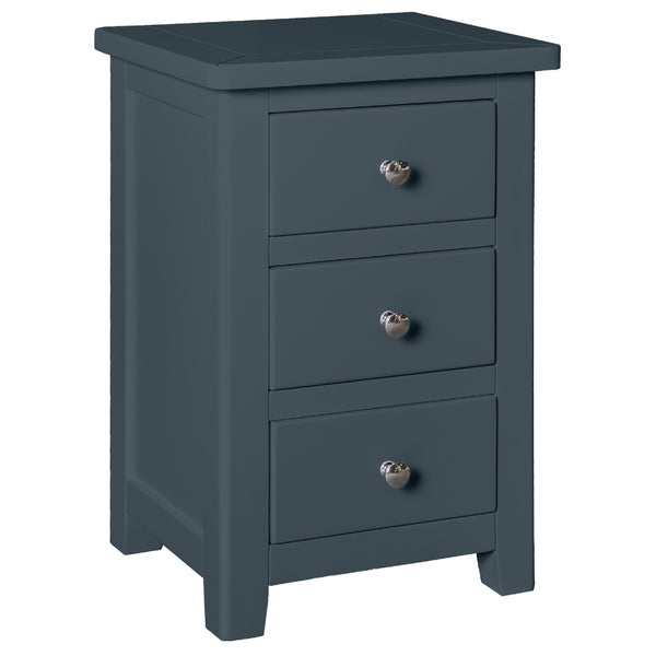 Henley Blue Painted Bedside Cabinet - 3 Drawer