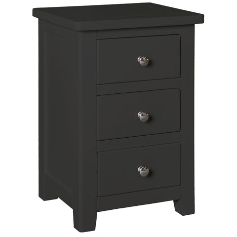Henley Charcoal Painted Bedside Cabinet - 3 Drawer