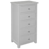 Henley Grey Painted Chest of Drawers - 5 Drawer Narrow
