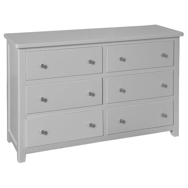 Henley Grey Painted Chest of Drawers - 6 Drawer Wide