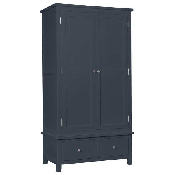 Henley Blue Painted Wardrobe - 2 Door with 2 Drawers