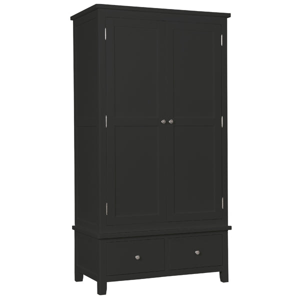 Henley Charcoal Painted Wardrobe - 2 Door with 2 Drawers