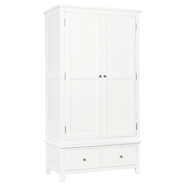 Henley White Painted Wardrobe - 2 Door with 2 Drawers
