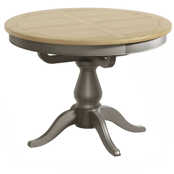 Harmony Single Pedestal Ext Dining Table  110 to 145 - Pewter