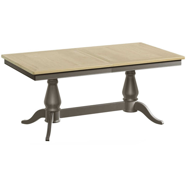 Harmony Twin Pedestal Ext Dining Table  180 to 220 - Pewter