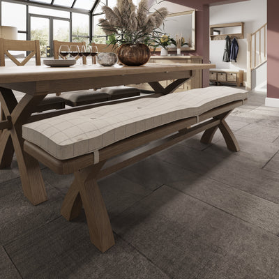 Norfolk Oak - Dining Bench Cushion - Natural Check