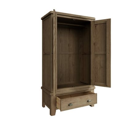 Norfolk Oak Wardrobe - 2 Door with Drawer