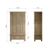 Norfolk Oak Wardrobe - 2 Door with Drawer