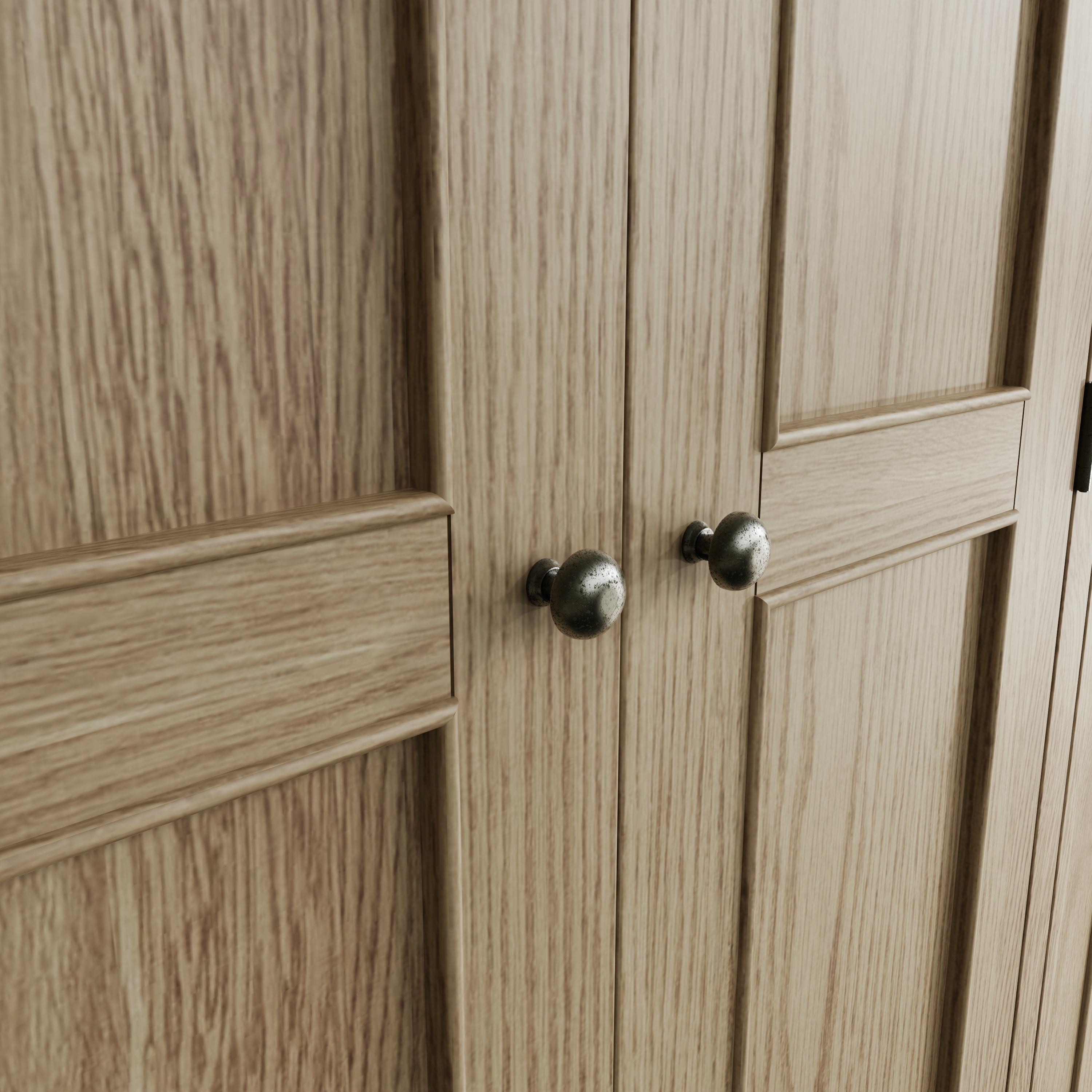 Norfolk Oak Wardrobe - 3 Door with Drawers