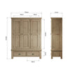 Norfolk Oak Wardrobe - 3 Door with Drawers
