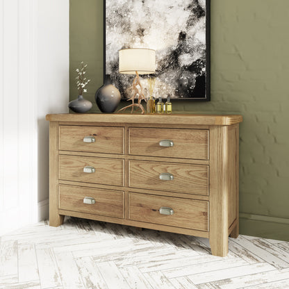 Norfolk Oak Chest of Drawers - 6 Drawer