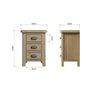 Norfolk Oak Bedside Cabinet - Small