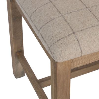 Norfolk Oak Dining Chair - Cross Back with Natural Check Seat