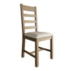 Norfolk Oak Dining Chair - Ladder Back Grey Check Seat