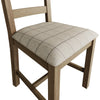 Norfolk Oak Dining Chair - Cross Back with Grey Check Seat