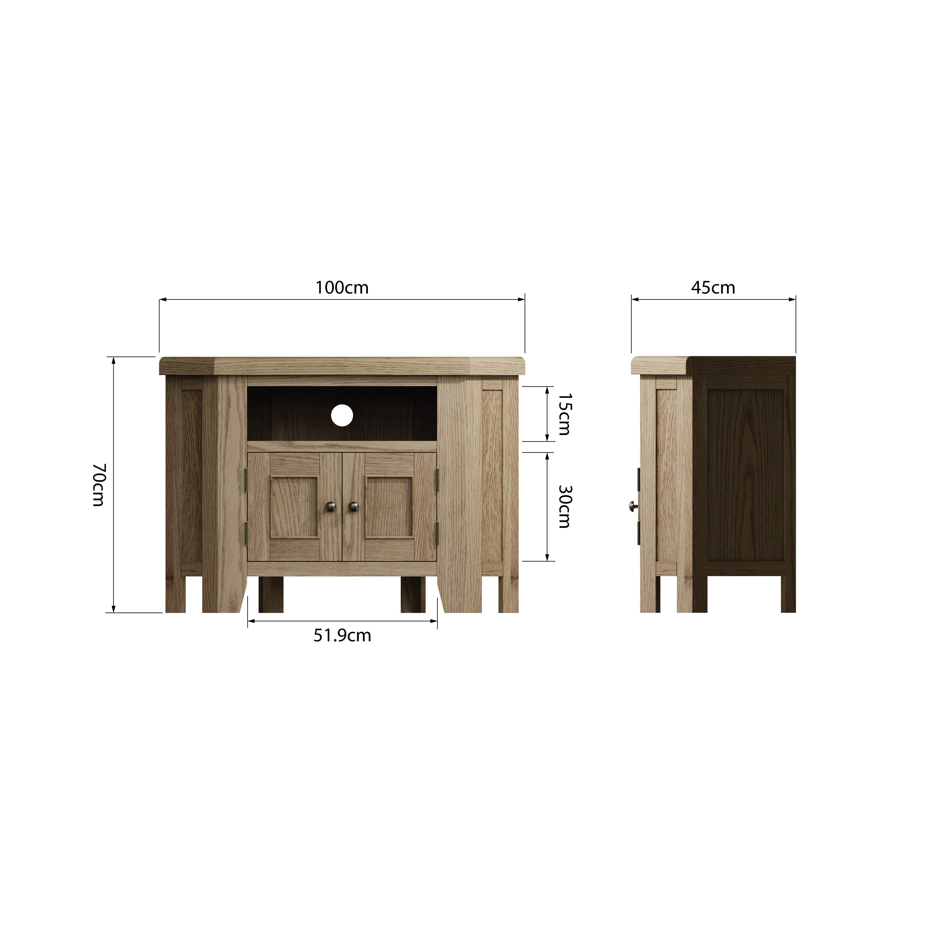 Norfolk Oak TV Unit - Corner