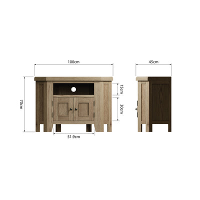 Norfolk Oak TV Unit - Corner