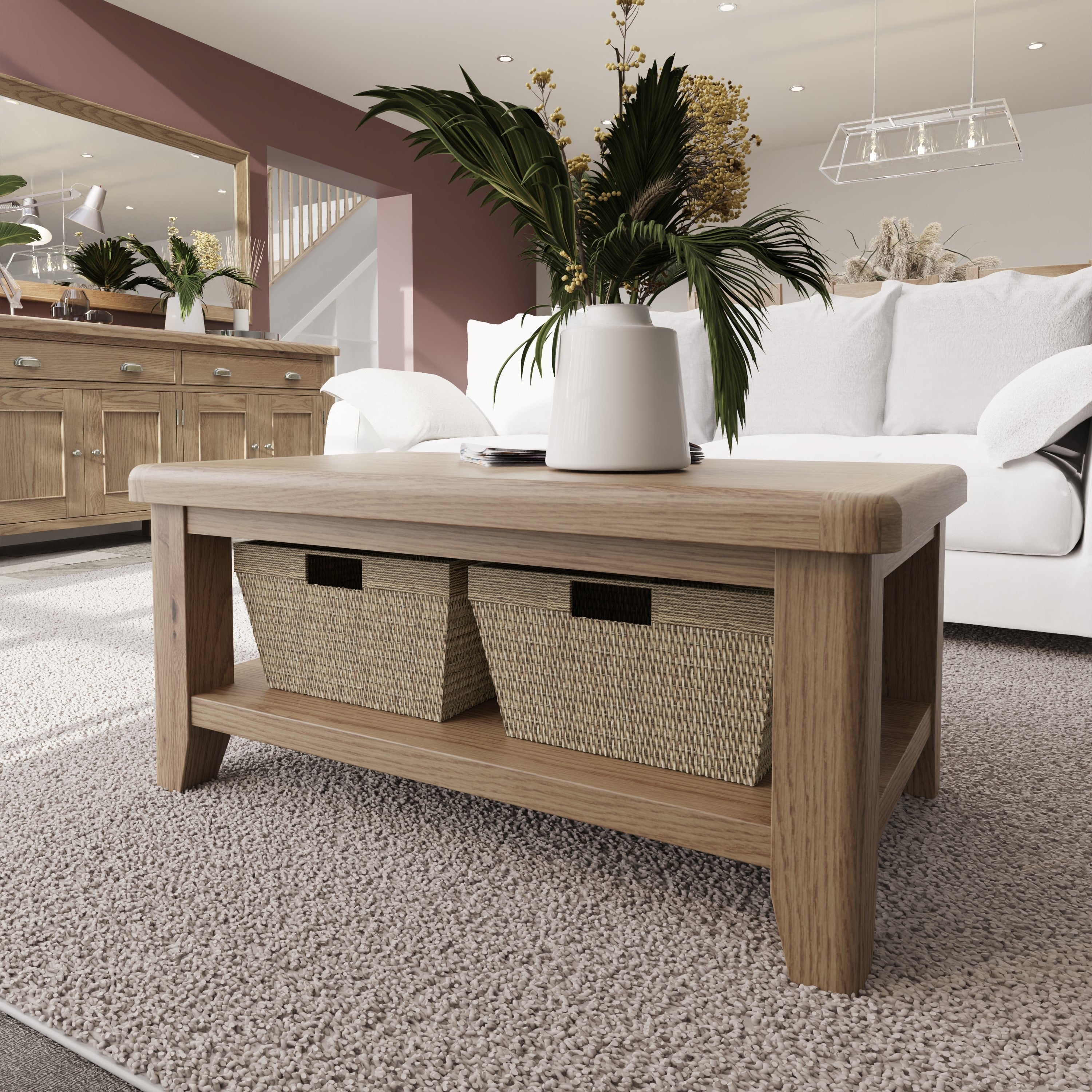 Norfolk Oak Coffee Table - Shelf