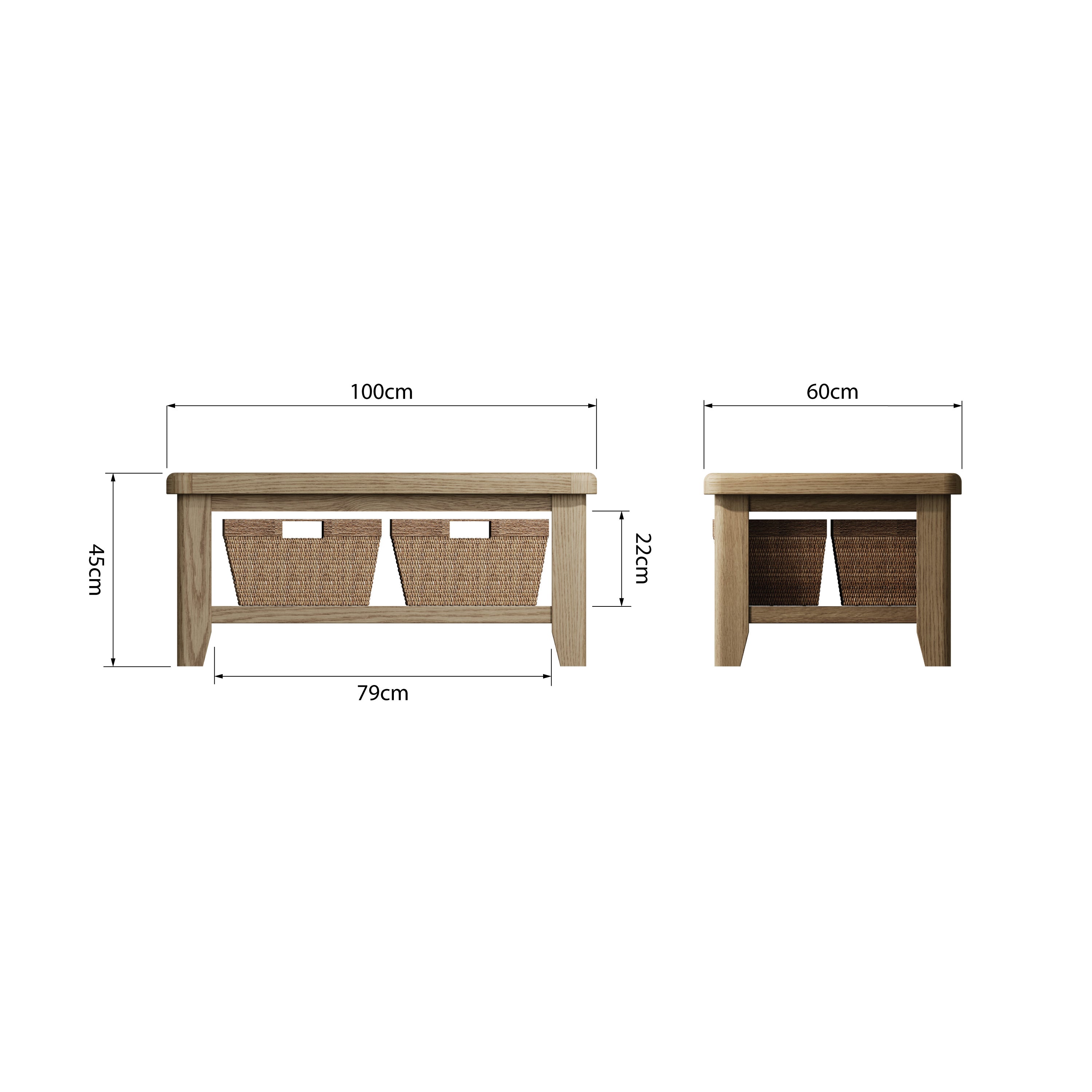 Norfolk Oak Coffee Table - Shelf