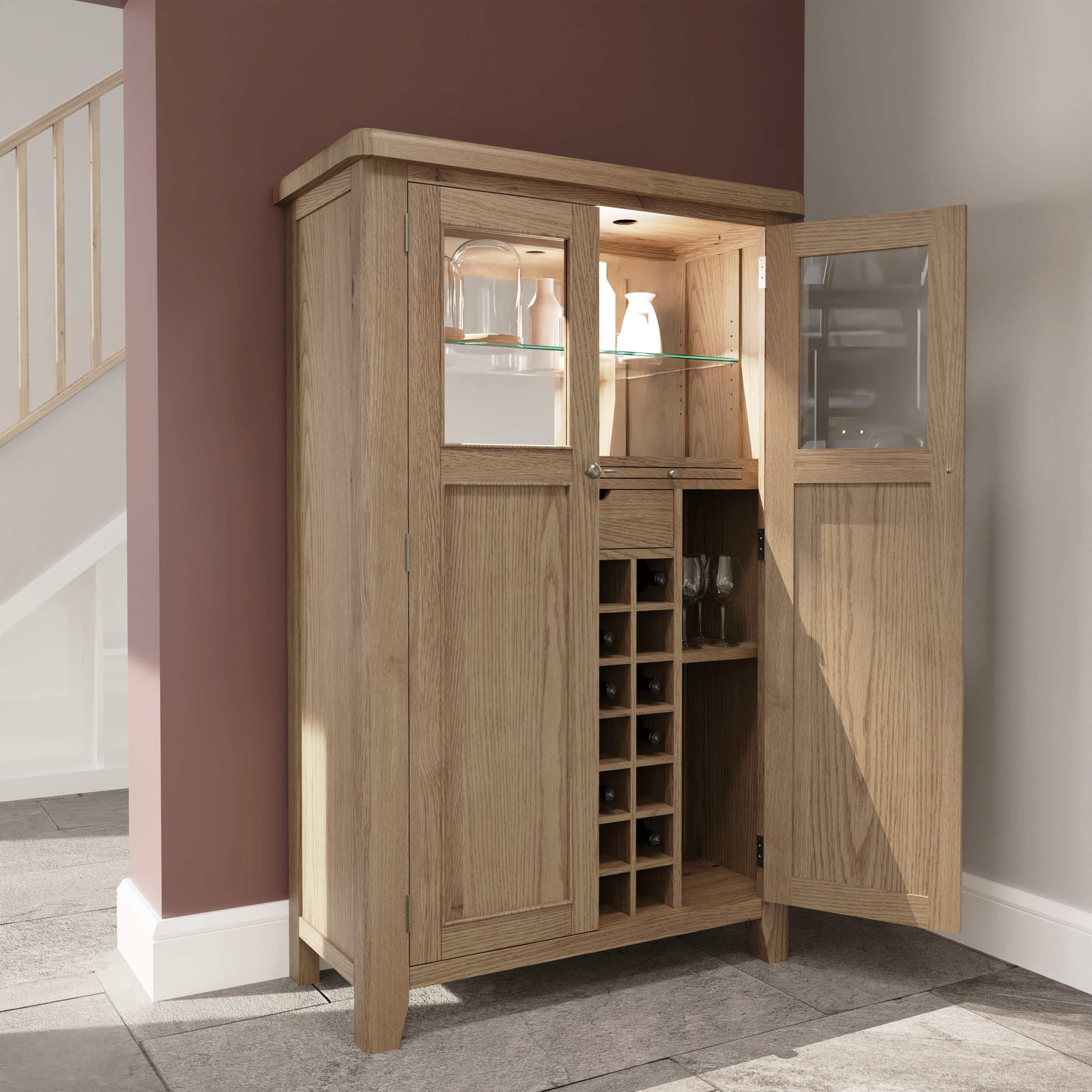 Norfolk Oak Drinks Cabinet