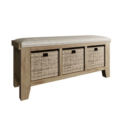 Norfolk Oak Hall Bench Seat - Straight