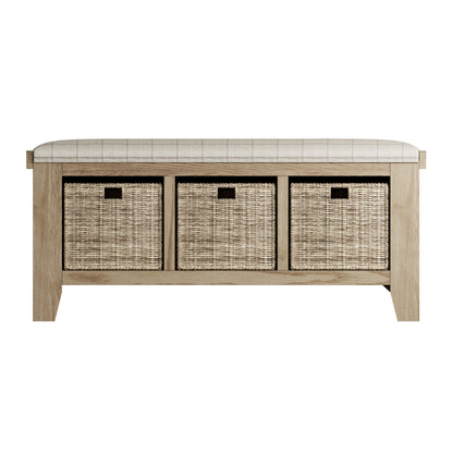Norfolk Oak Hall Bench Seat - Straight
