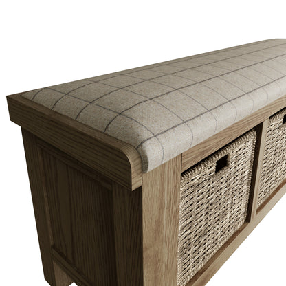 Norfolk Oak Hall Bench Seat - Straight