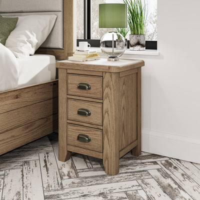 Norfolk Oak Bedside Cabinet - Large