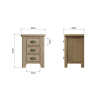 Norfolk Oak Bedside Cabinet - Large