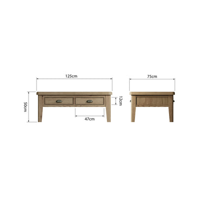 Norfolk Oak Coffee Table - 4 Drawer